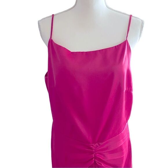 Elle Zeitoune Pink Silk Like Slip Gown Size XL - Picture 1 of 7